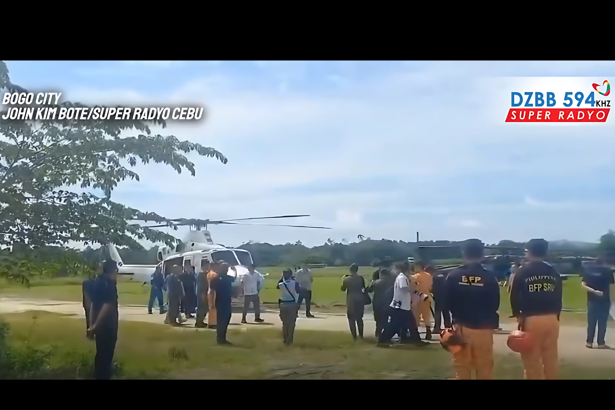 Marcos arrives in Bogo, Cebu to check earthquake victims