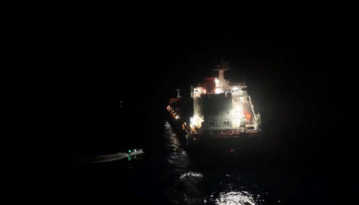 Rescue operation at the Dutch-flagged general cargo ship Minervagracht