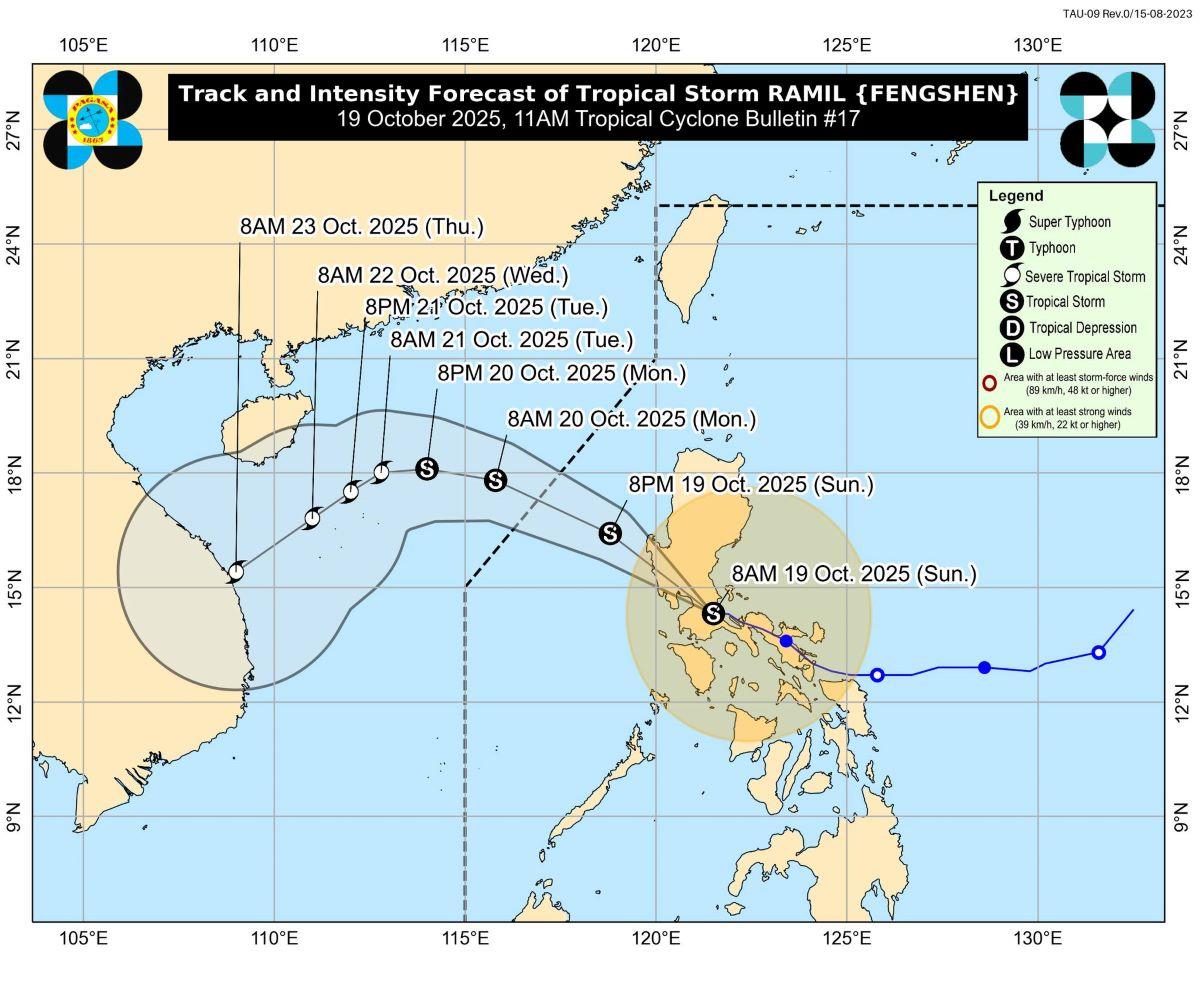 More areas under Signal No. 2 as Ramil is now over Manila Bay