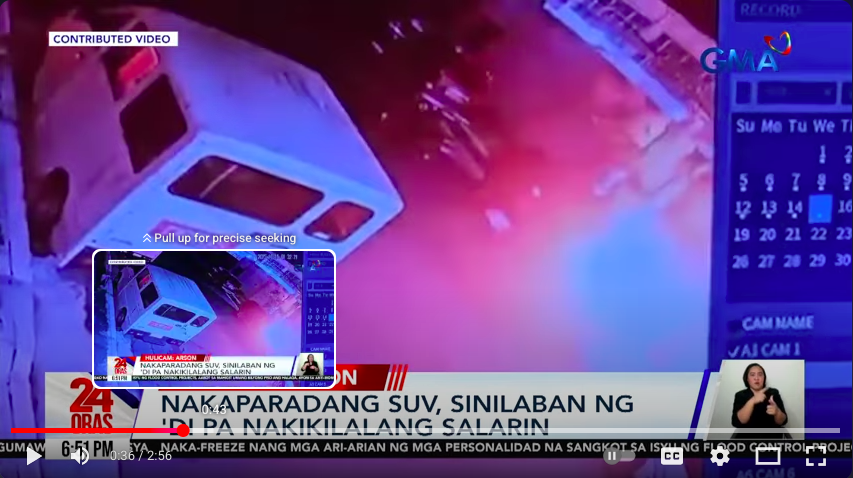 Motorcycle rider sets SUV on fire in QC