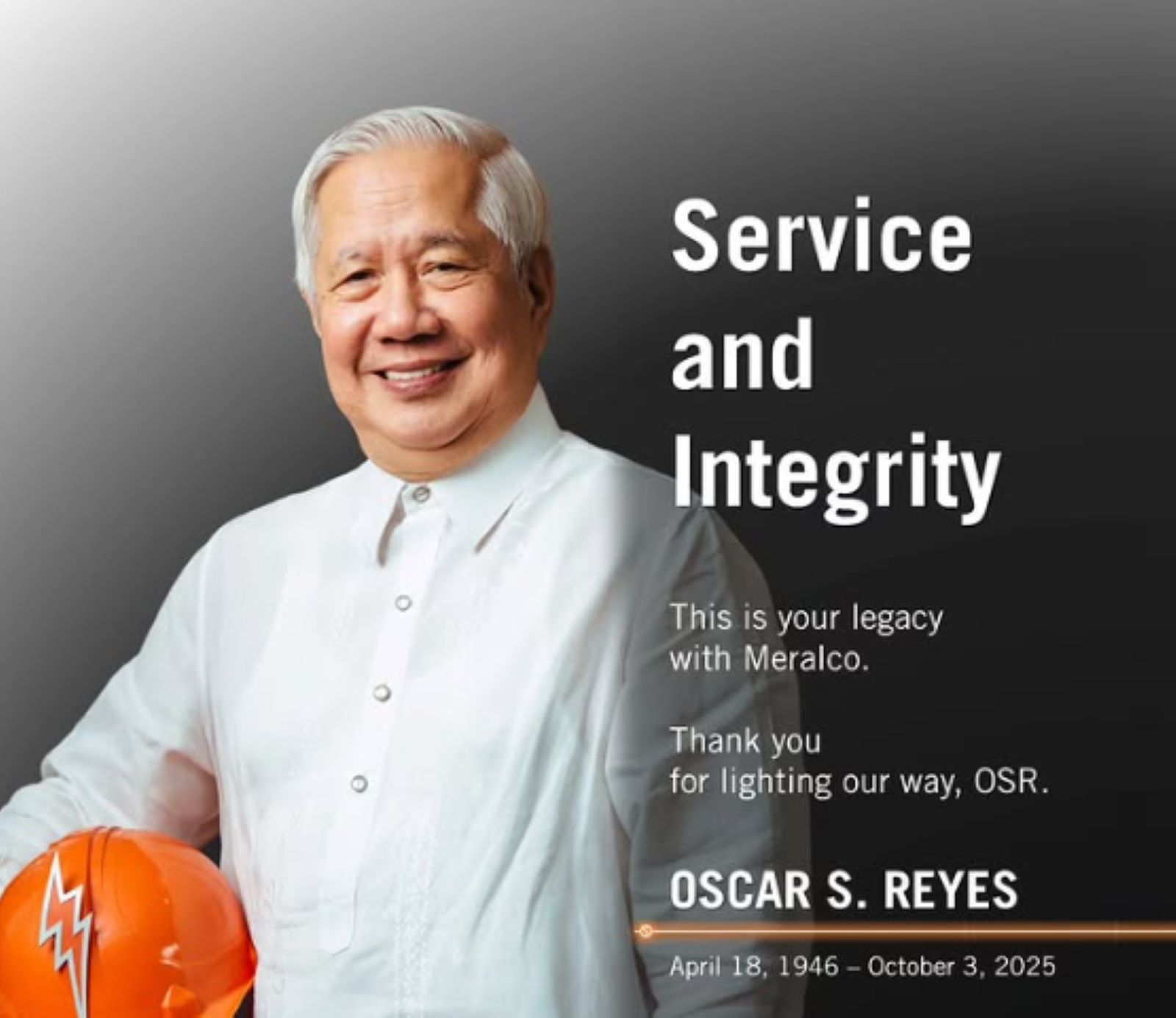 Ex-Meralco CEO Oscar Reyes dies at 79
