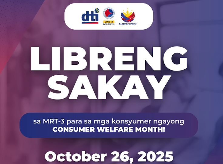 Free MRT-3 rides on Oct. 26 for Consumer Welfare Month
