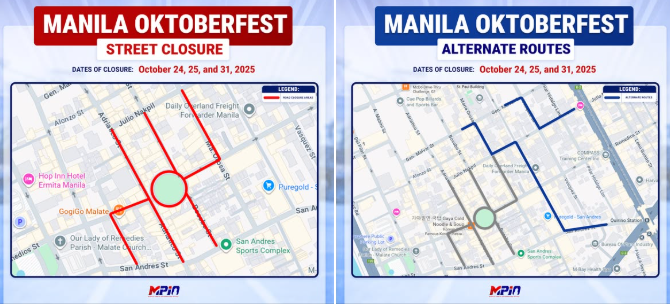 Road closures in Malate for Manila Oktoberfest 2025