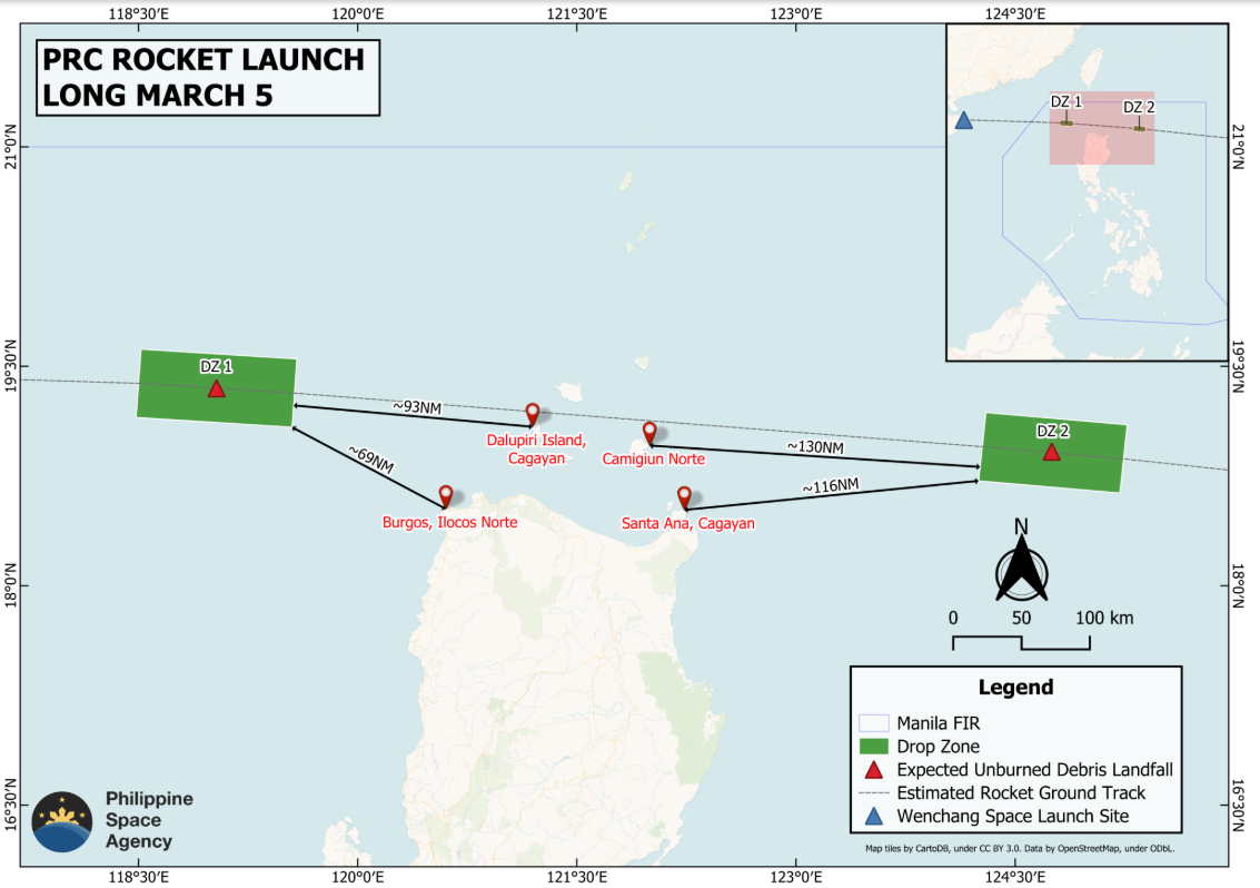 PhilSA warns of debris from China rocket launch