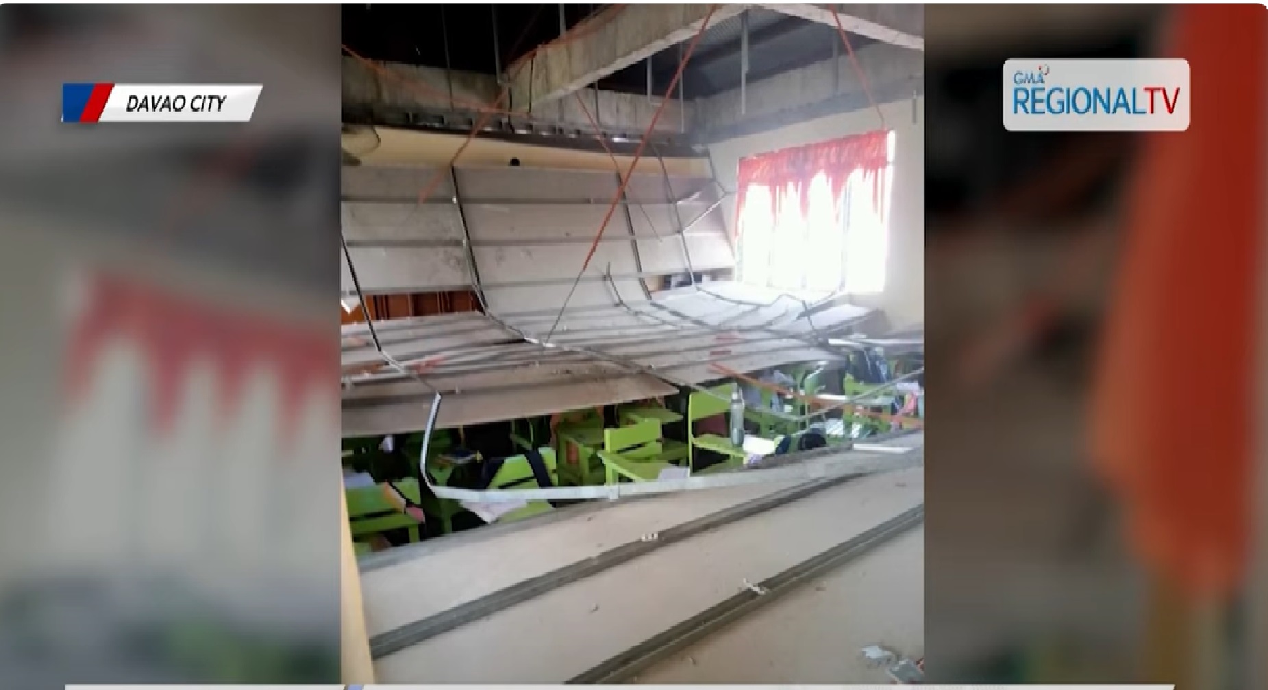 Kisame ng isang silid-aralan sa Davao City, bumagsak habang may klase