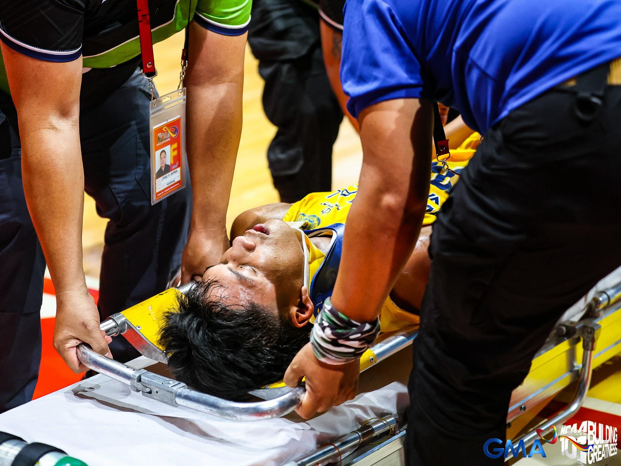 NCAA: JRU's Justin Lozano regains consciousness after bad fall in match vs Mapua