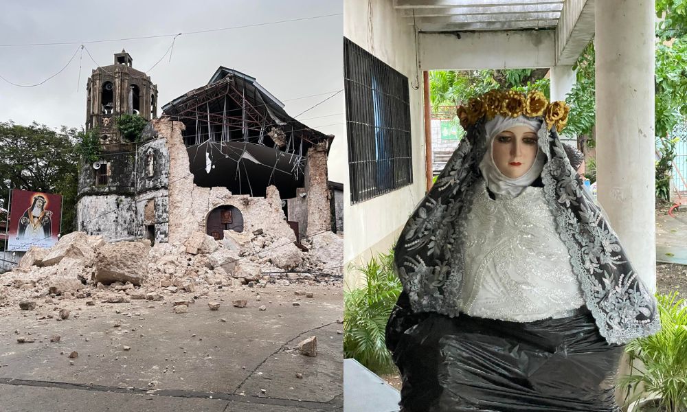 Historic Cebu church damaged in quake, but image of Santa Rosa de Lima remains untouched