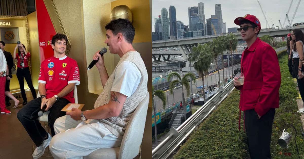 David Licauco shares up-close moment with Charles Leclerc in F1 Grand Prix Qualifying in Singapore