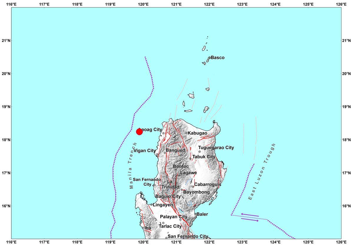 Magnitude 4.8 earthquake offshore Currimao, Ilocos Norte