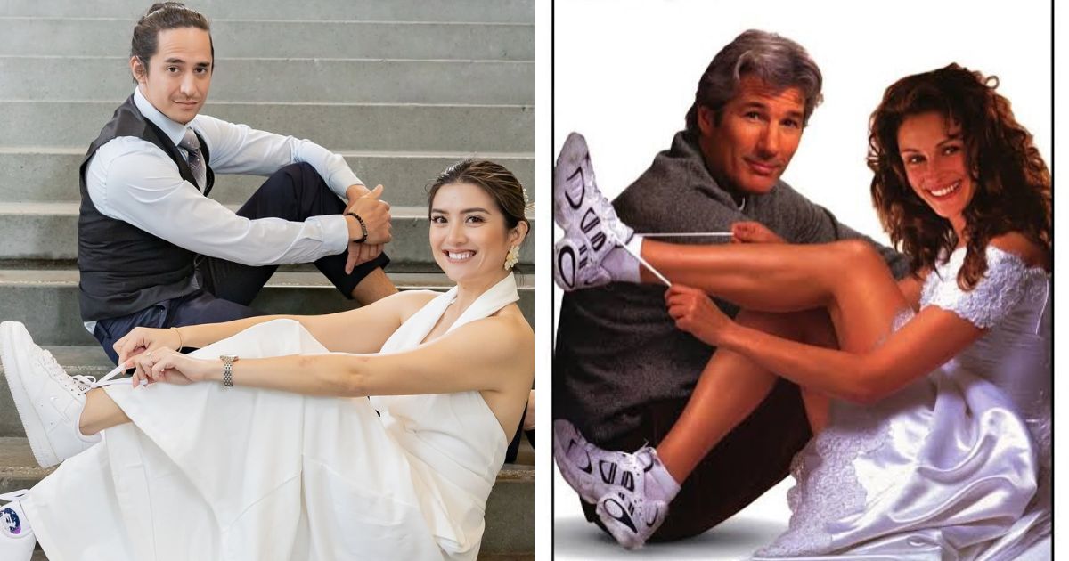 Mav Gonzales, Matthew Valena recreate 'The Runaway Bride' poster in wedding photo