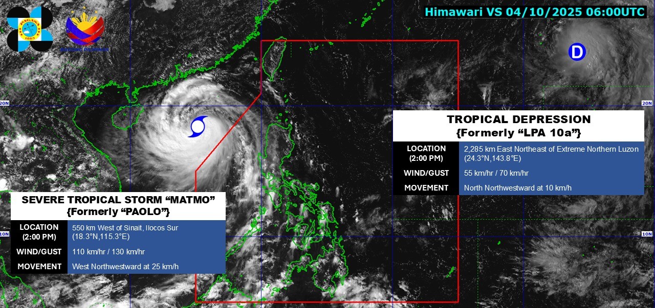 New tropical cyclone spotted as Paolo leaves PAR