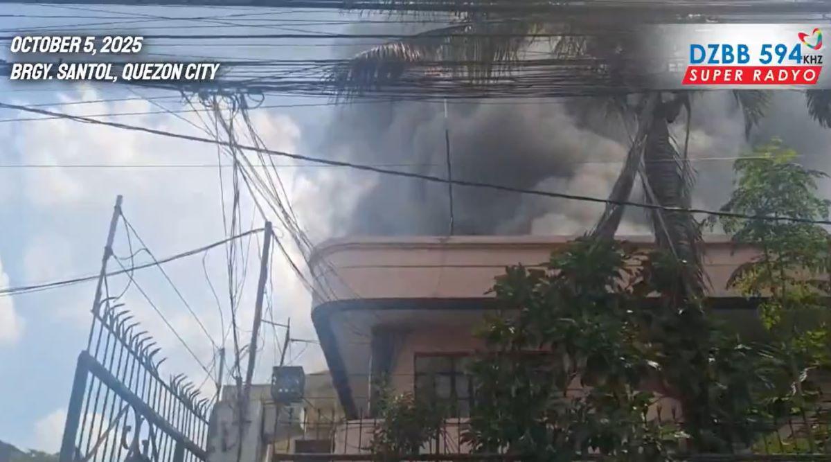 Fire breaks out in warehouse in Barangay Santol, QC
