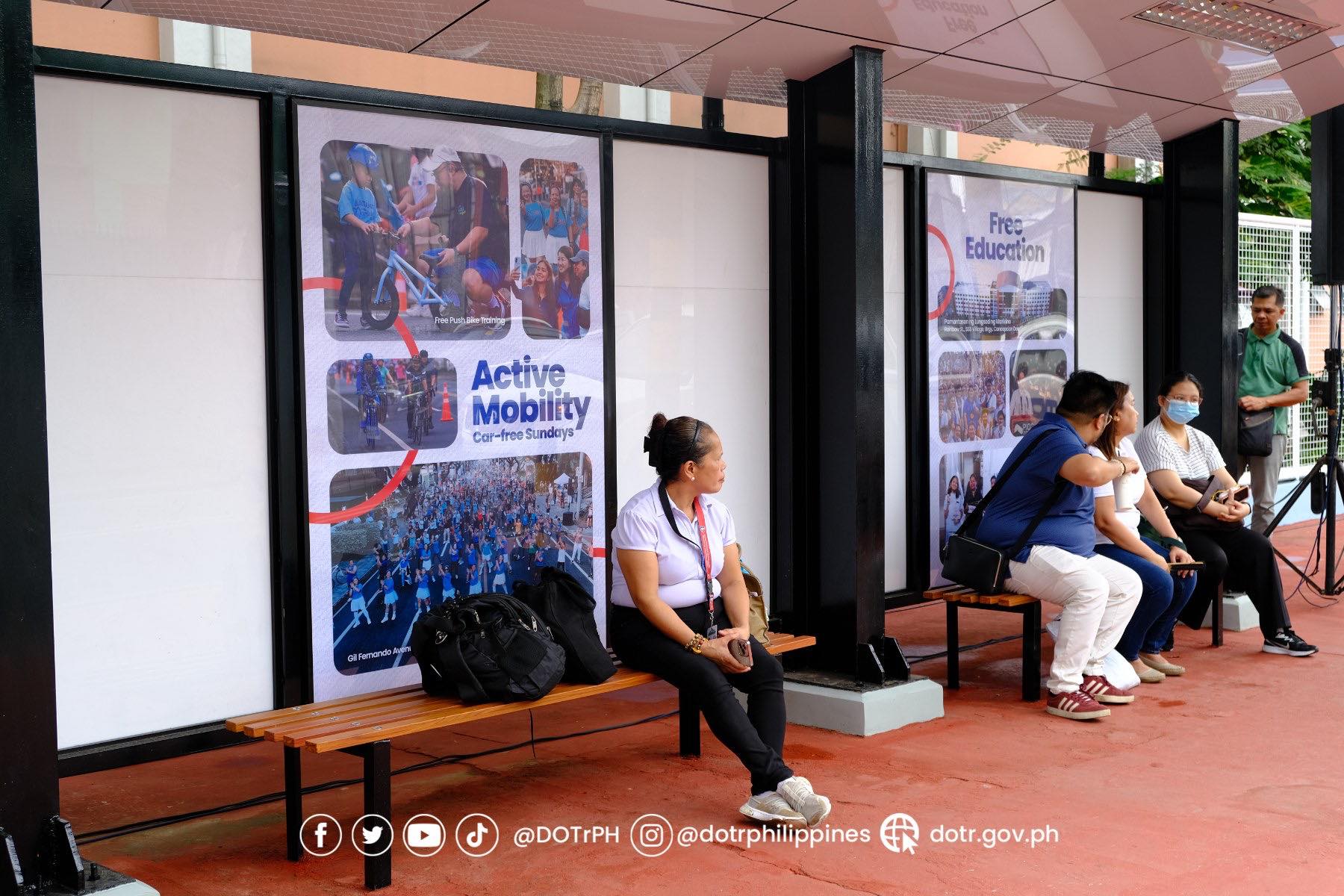 Jeepney and bus stops will soon feature lights and charging ports