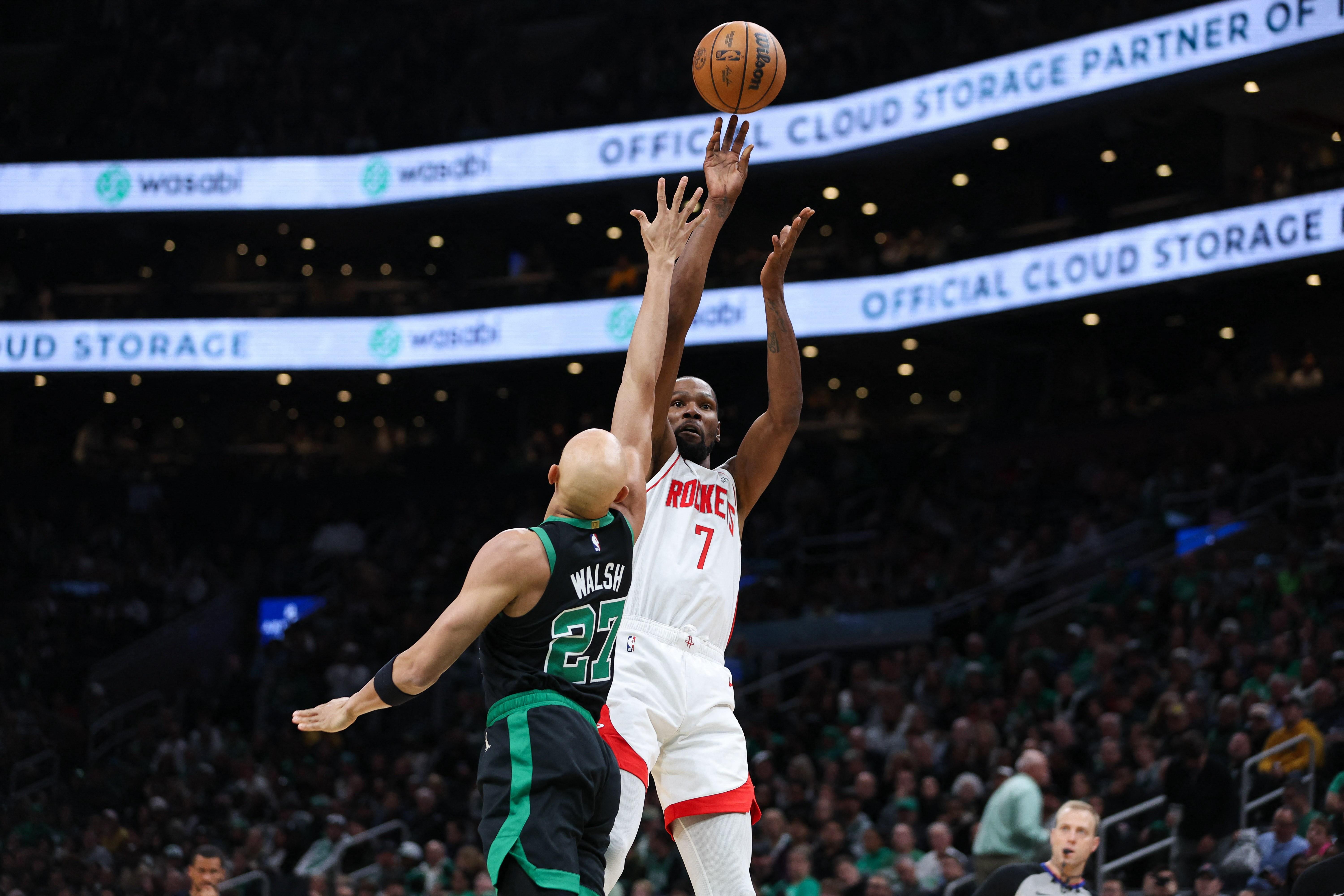 NBA: Kevin Durant helps Rockets clobber Celtics