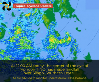 Tino makes landfall over Silago, Leyte – PAGASA