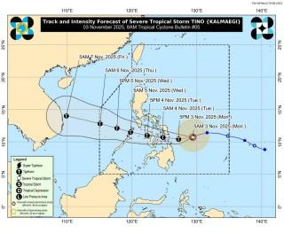 Severe Tropical Storm Tino (Kalmaegi), Nov. 3, 2025, 8AM