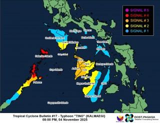 Signal 4 in northern Palawan as Tino nears Cuyo Islands