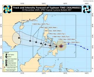 3 areas under Signal no. 4 due to Typhoon Tino —PAGASA