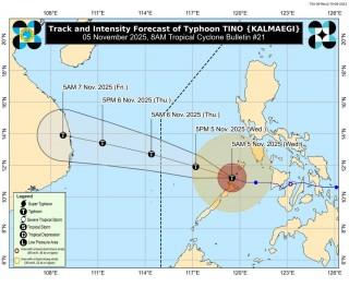 Typhoon Tino (Kalmaegi), 8 AM, Nov. 5, 2025
