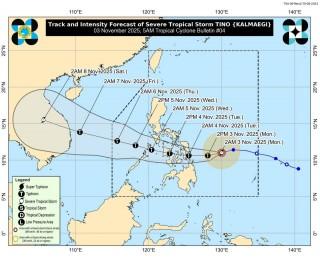 Severe Tropical Storm Tino (Kalmaegi), Nov. 3, 2025, 5AM