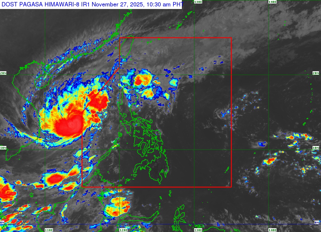 Tropical Cyclone Verbena has intensified into a typhoon outside PAR 