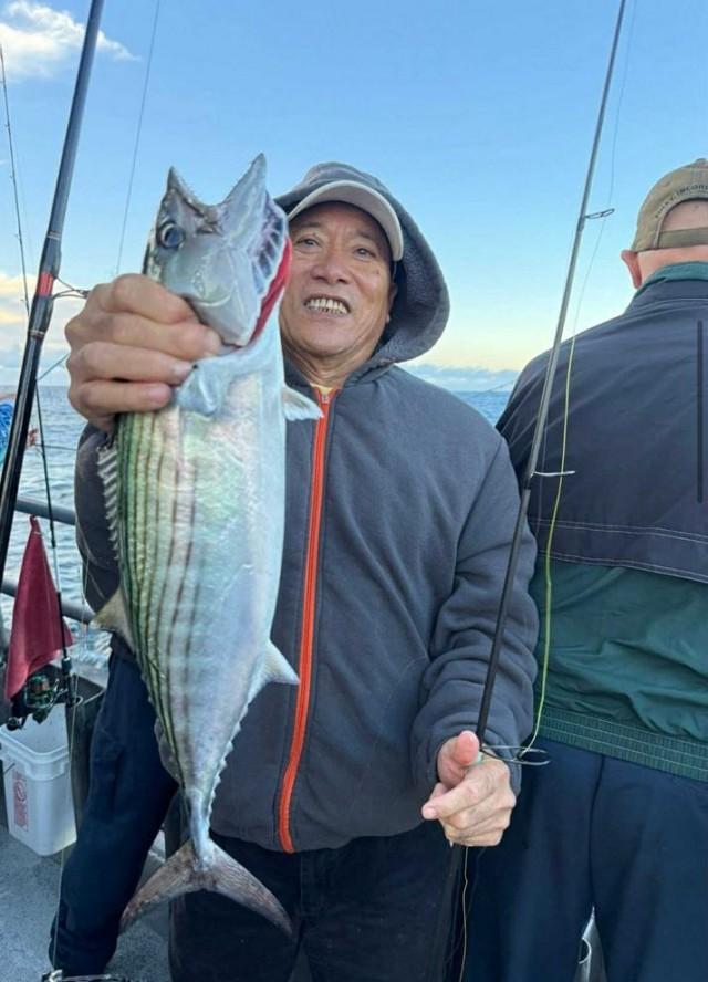 Andres Amado with an albie&acirc;nickname for albacore&acirc;which comes from the tuna family. Courtesy: Jay San Agustin via The FilAm