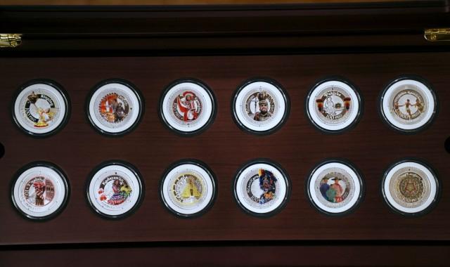 The 12-coin series of the 100-peso Philippine Festivals Commemorative Coins.