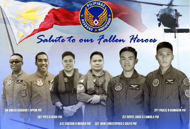 PAF honors airmen lost in Agusan Del Sur helicopter crash in Tino aftermath