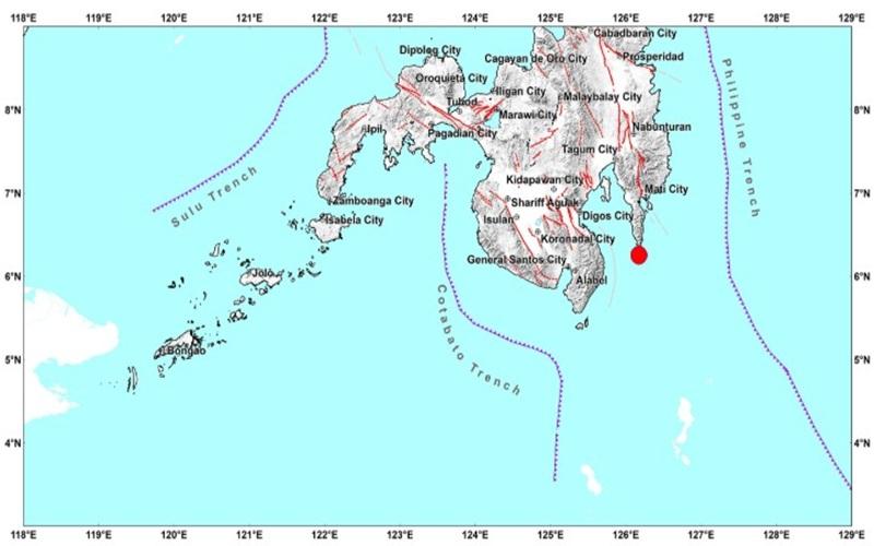 Magnitude 5.3 quake hits Davao Oriental town