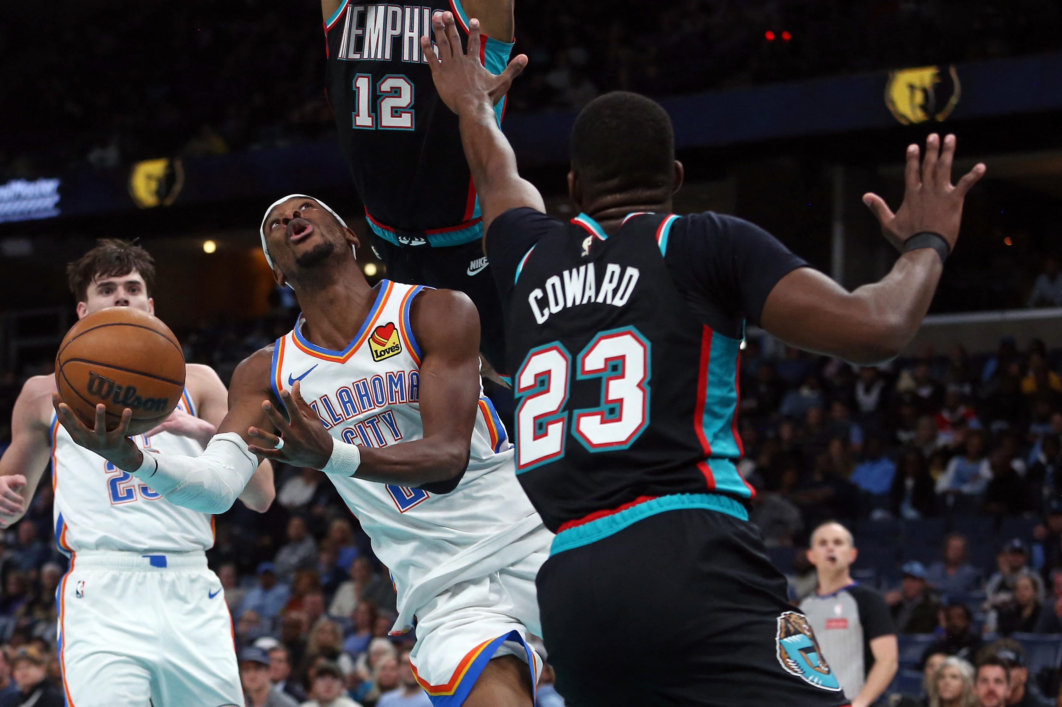 NBA: OKC Thunder's Shai Gilgeous-Alexander vs Grizzlies