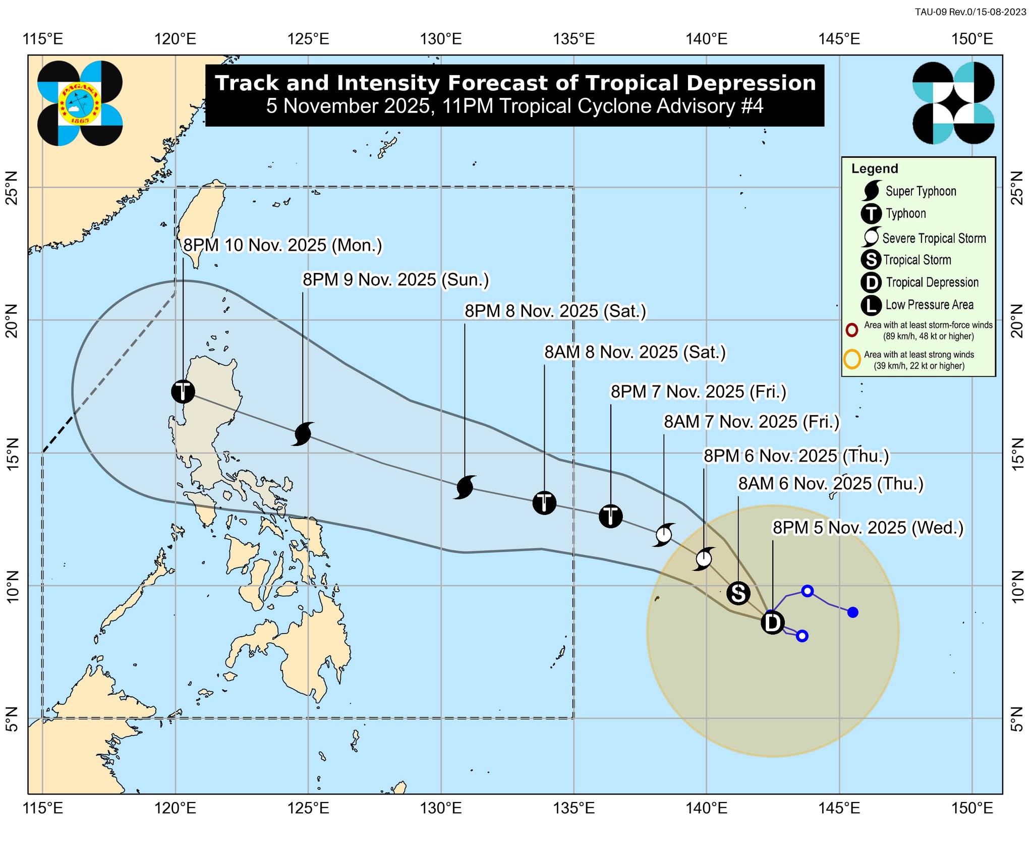 Storm outside PAR keeps strength, moves west northwestward