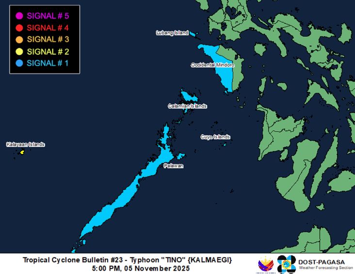 Signal No. 2 in Kalayaan Islands as stronger Tino moves over West Philippine Sea