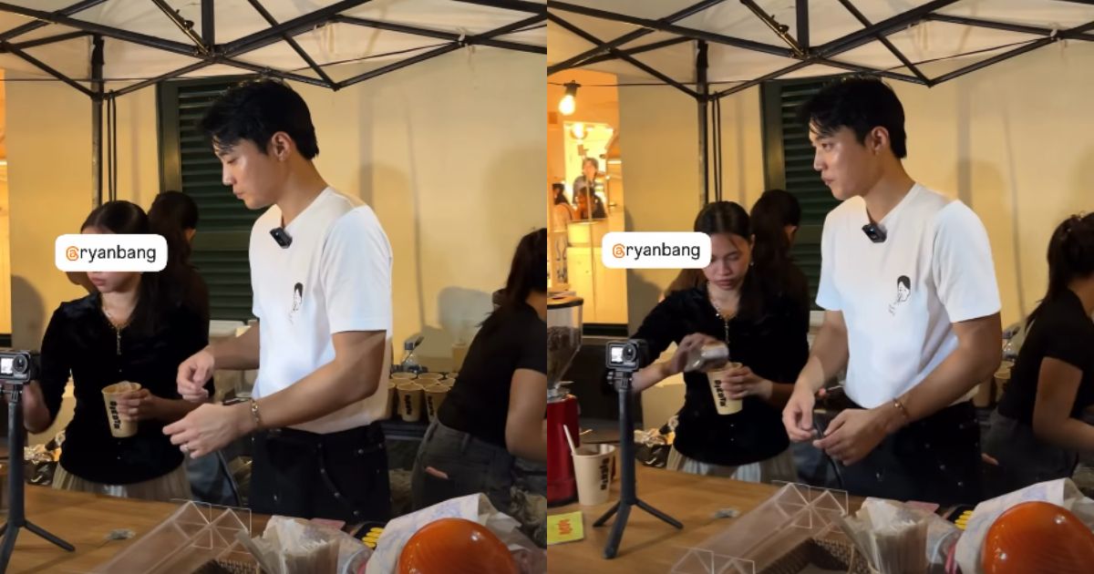 Ryan Bang spotted at Paola Huyong's pop-up booth in Escolta