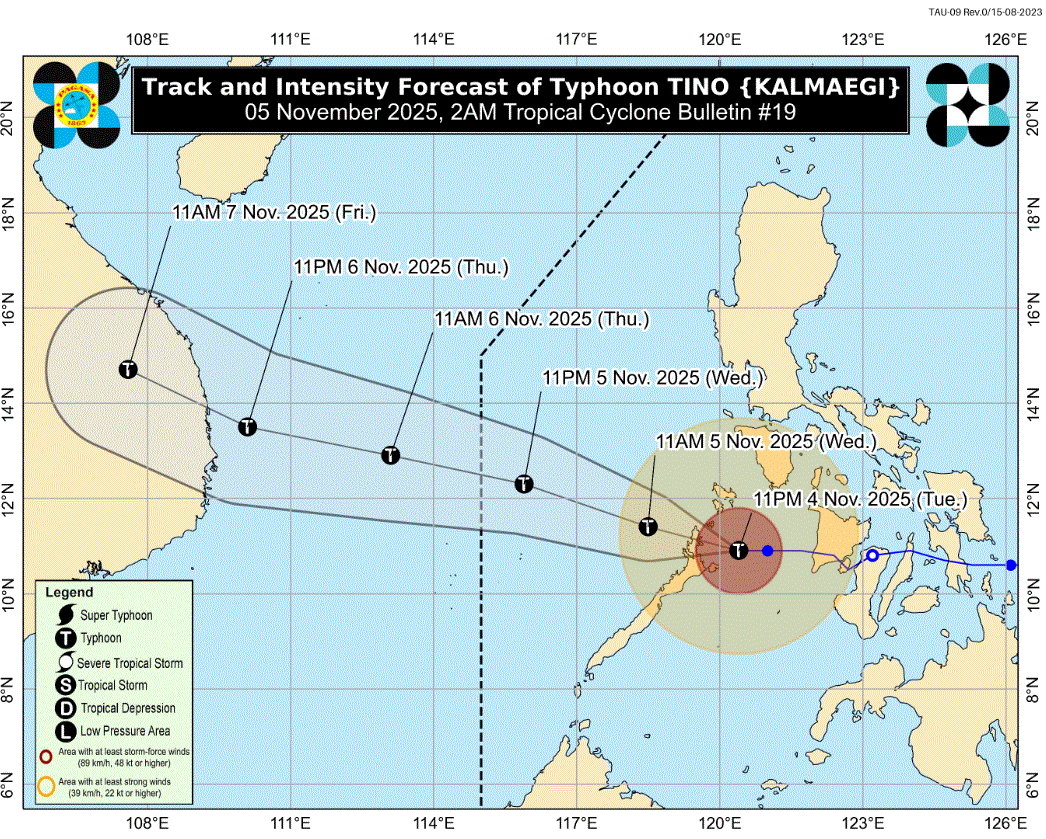 Northern Palawan remains under Signal No. 4 as Typhoon Tino keeps strength