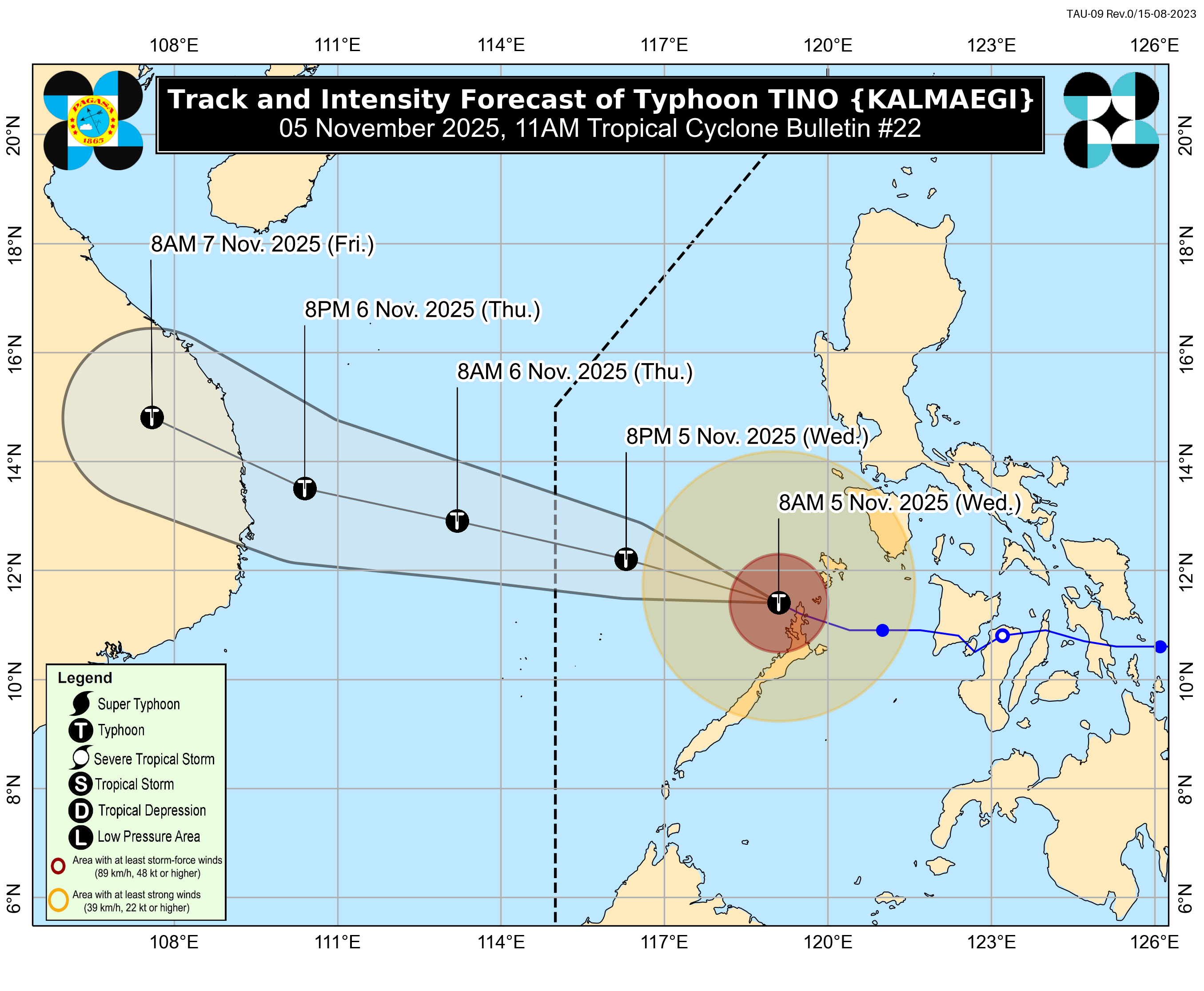 PAGASA: Tino intensifies; Signal no. 4 remains over northern Palawan