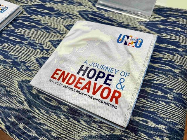 The commemorative book, &acirc;A Journey of Hope & Endeavor: 80 Years of the Philippines in the United Nations&acirc;, also features essays on human rights, disarmament and non-proliferation, environment and climate change, and other global topics with which the Philippines has played a crucial role. (Photo by Andy Pe&Atilde;&plusmn;afuerte III)