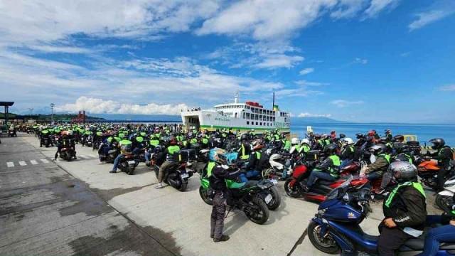 Motorcycles parked in front of a RORO vessel in Mindoro. Photo courtesy of Sen. JV Ejercito/Facebook
