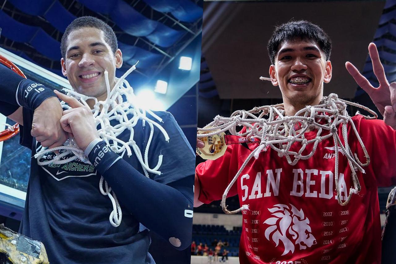 DLSU's Mike Phillips and San Beda's Yuki Andrada