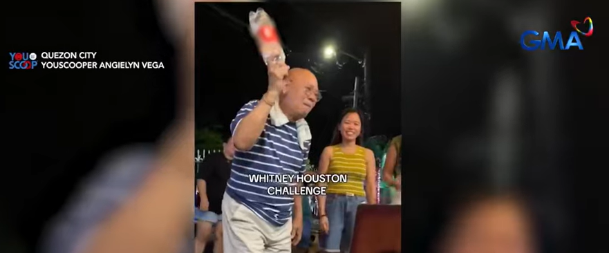 Tatay, nahulugan ng pustiso sa kaniyang pagkasa sa "Whitney Houston" challenge