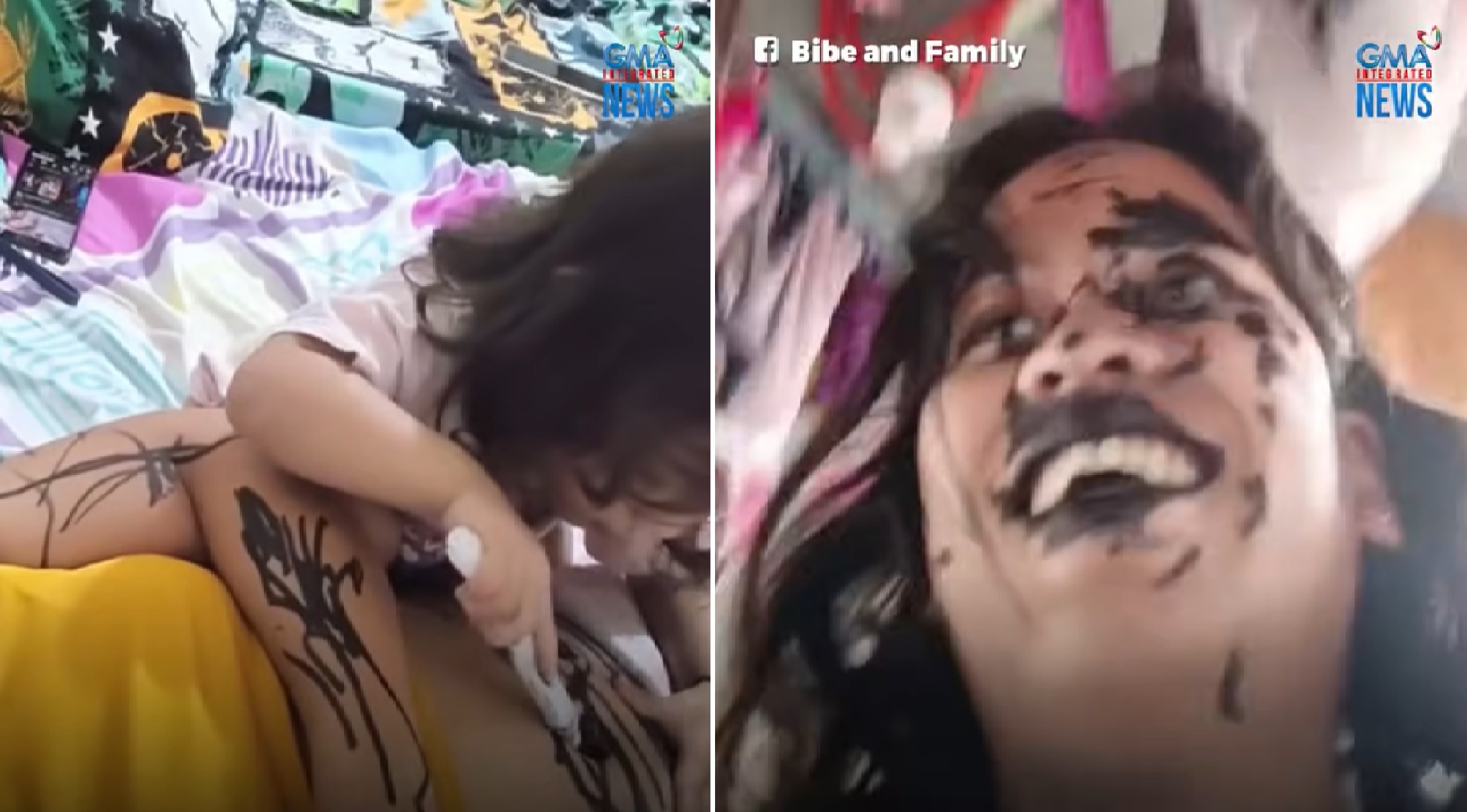 Mukha ni mommy, ginawang canvass ni baby 