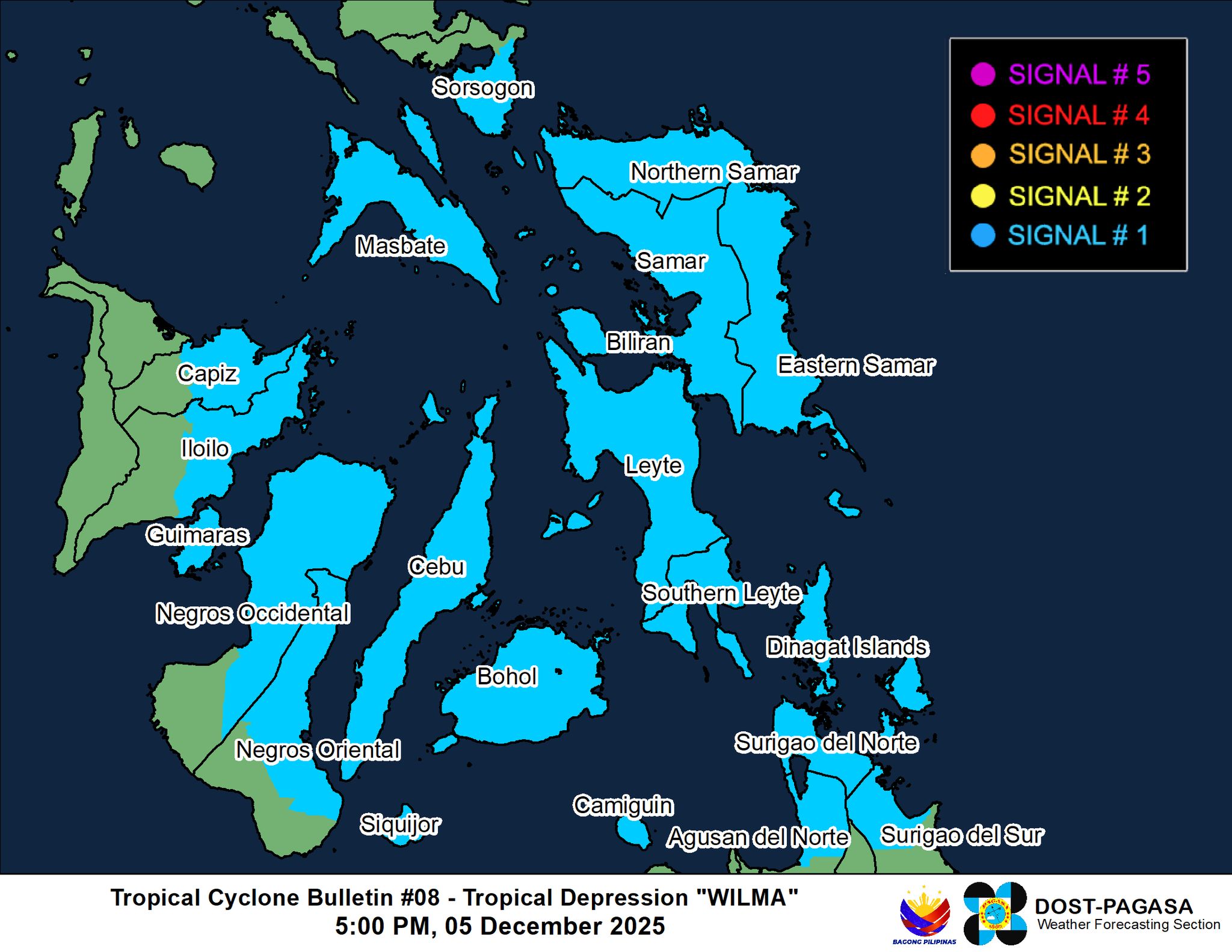 Signal No. 1 Hoisted in 21 Areas Nationwide as Tropical Depression Wilma Looms