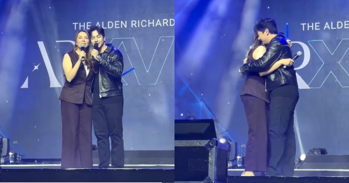 Julia Montes surprises Alden Richards at his fan meet