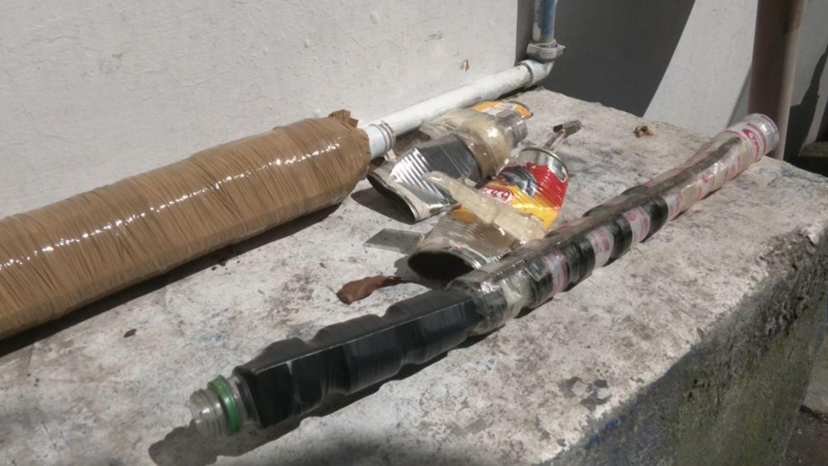 two improvised cannons, known locally as 'boga'