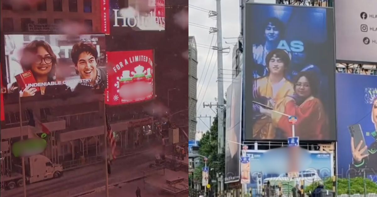Carmelle Collado, Anton Vinzon get featured in billboards in EDSA Guadalupe, New York