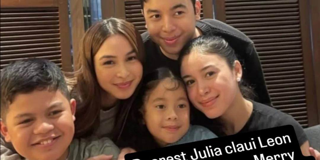 Dennis Padilla greets kids Julia, Claudia, and Leon on Christmas