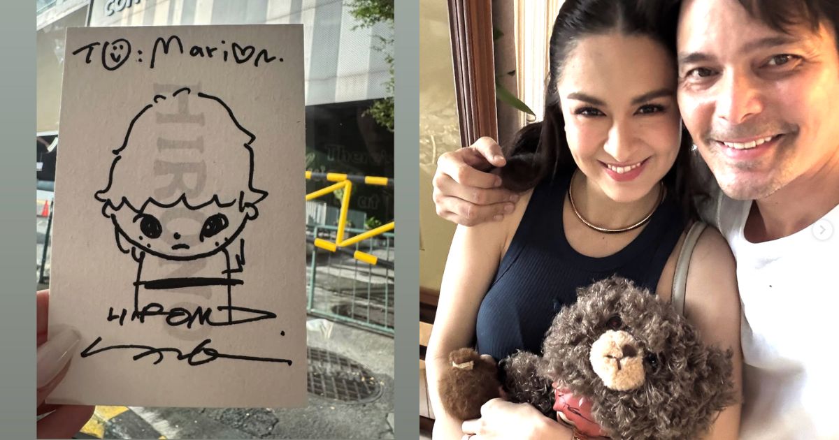 Marian Rivera meets Hirono creator, gets signed drawing