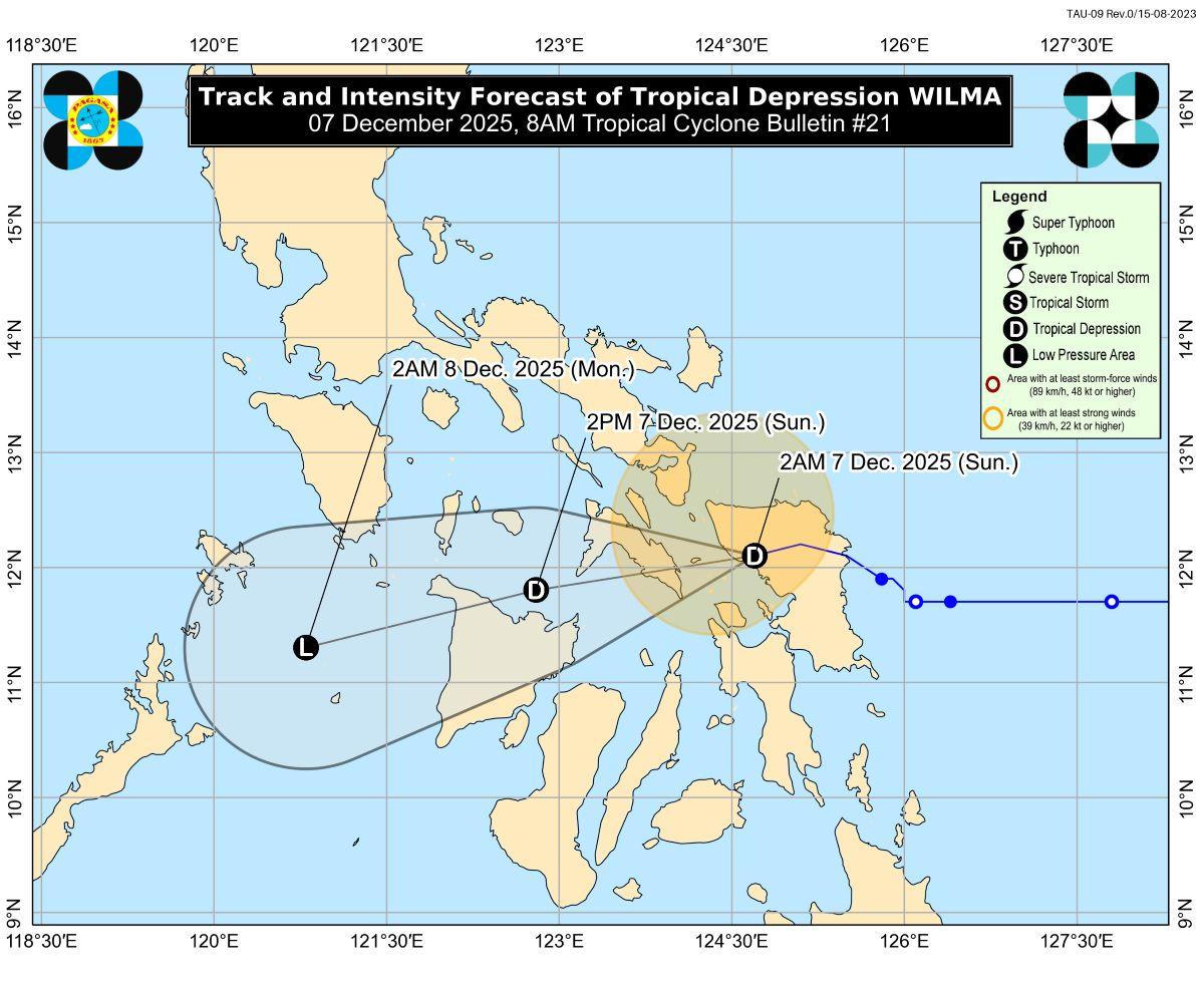 Tropical Depression Wilma, Dec. 7, 2025 (8AM)