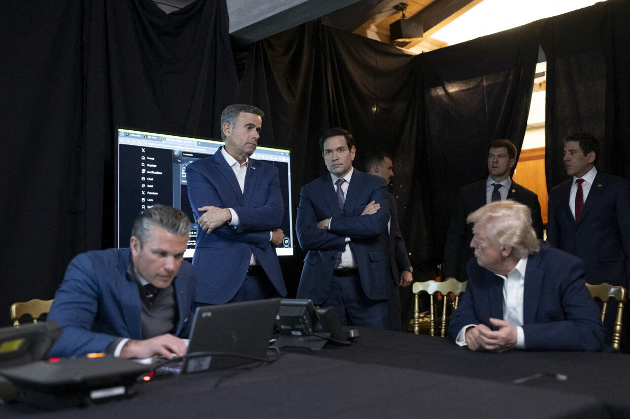 US President Donald Trump, US Defense Secretary Pete Hegseth, CIA Director John Ratcliffe, Secretary of State Marco Rubio