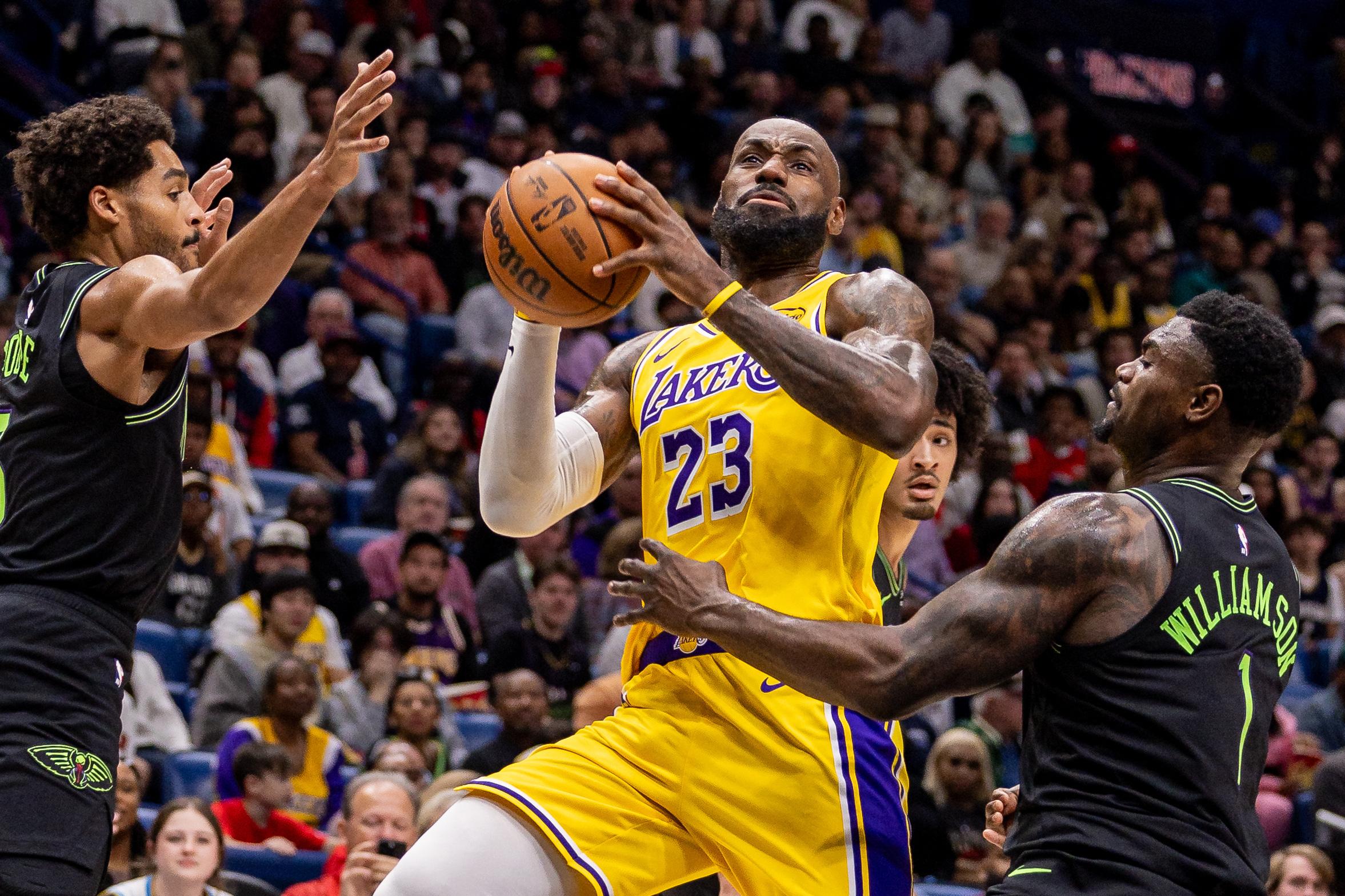 NBA: LeBron James of the Los Angeles Lakers