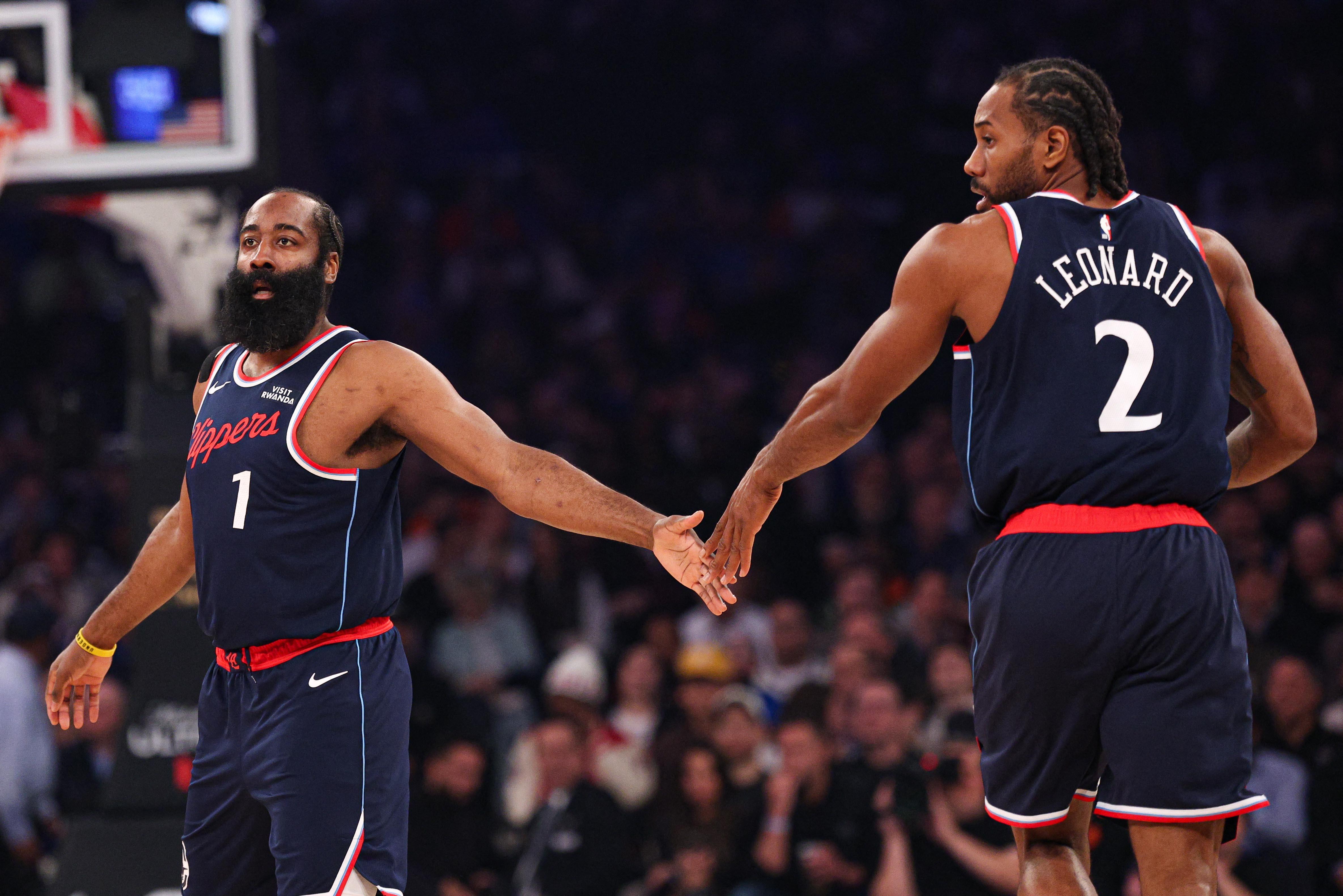 NBA: James Harden and Kawhi Leonard of the Los Angeles Clippers